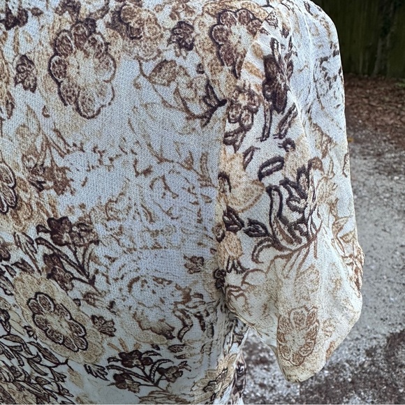 Vintage 90s Clio Cream Animal Print Short Sleeve Wrap Top Women’s Size Small EUC - Picture 12 of 16